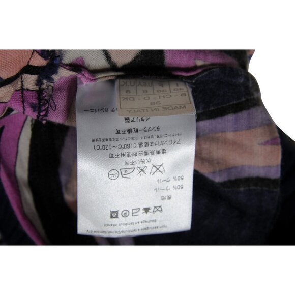 Emilio Pucci Womens Midi Long Sleeve Crew Neck Dress US 6 Blue Purple Wool Long - Picture 12 of 12